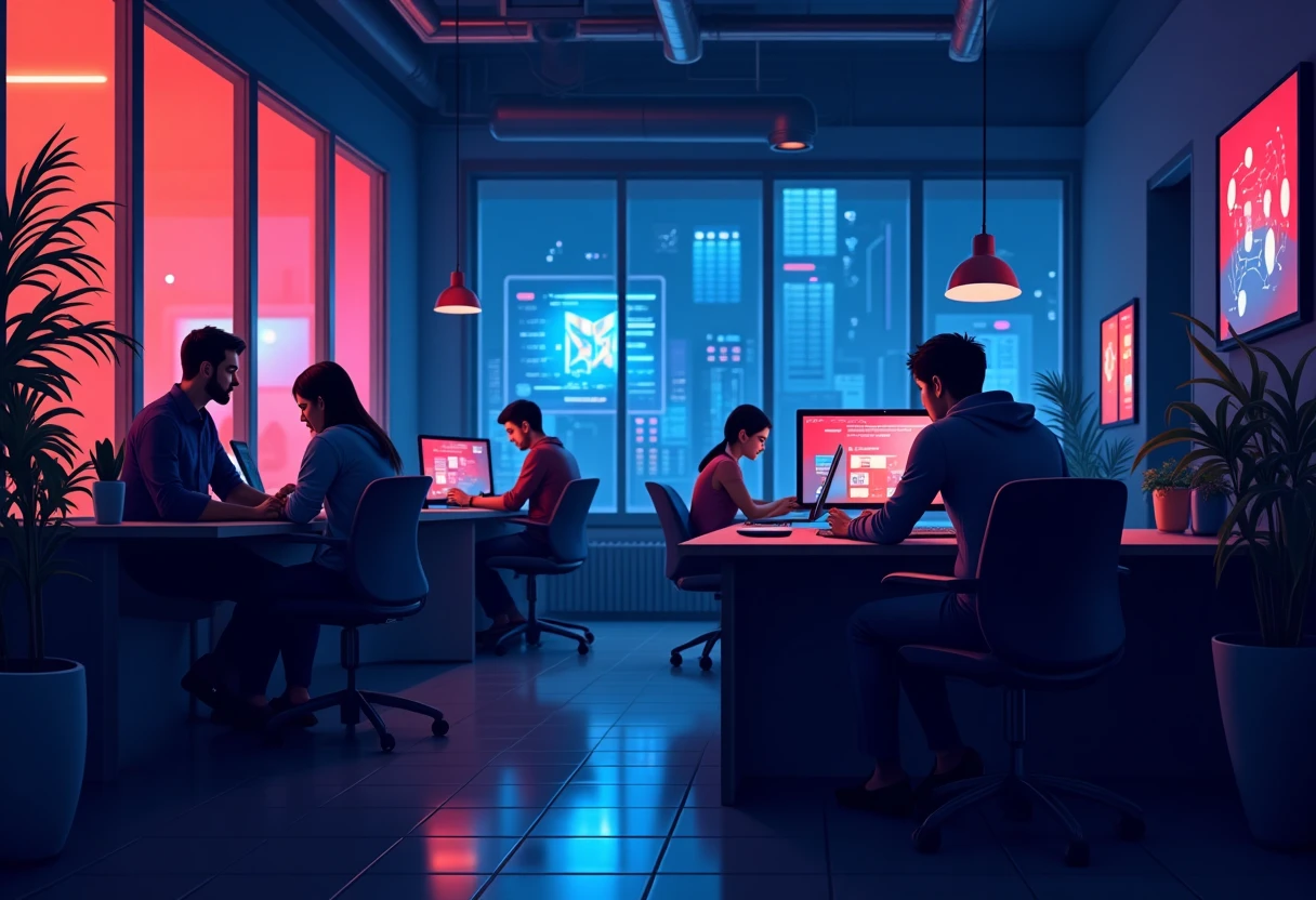 Colaboración en un espacio de trabajo moderno