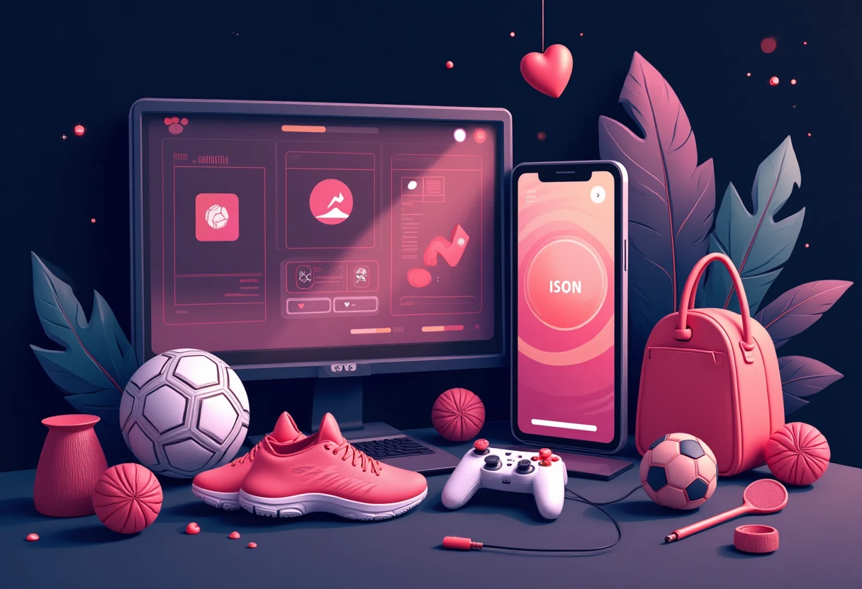 Sports gear shopping app representation